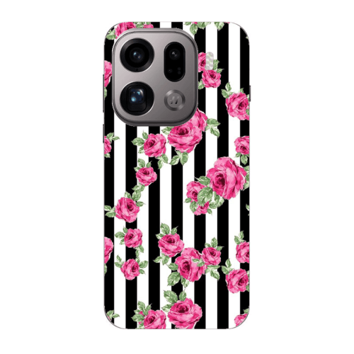 Oppo Find X9 Pro Roses and black line Transparent Silicone TPU Θήκη